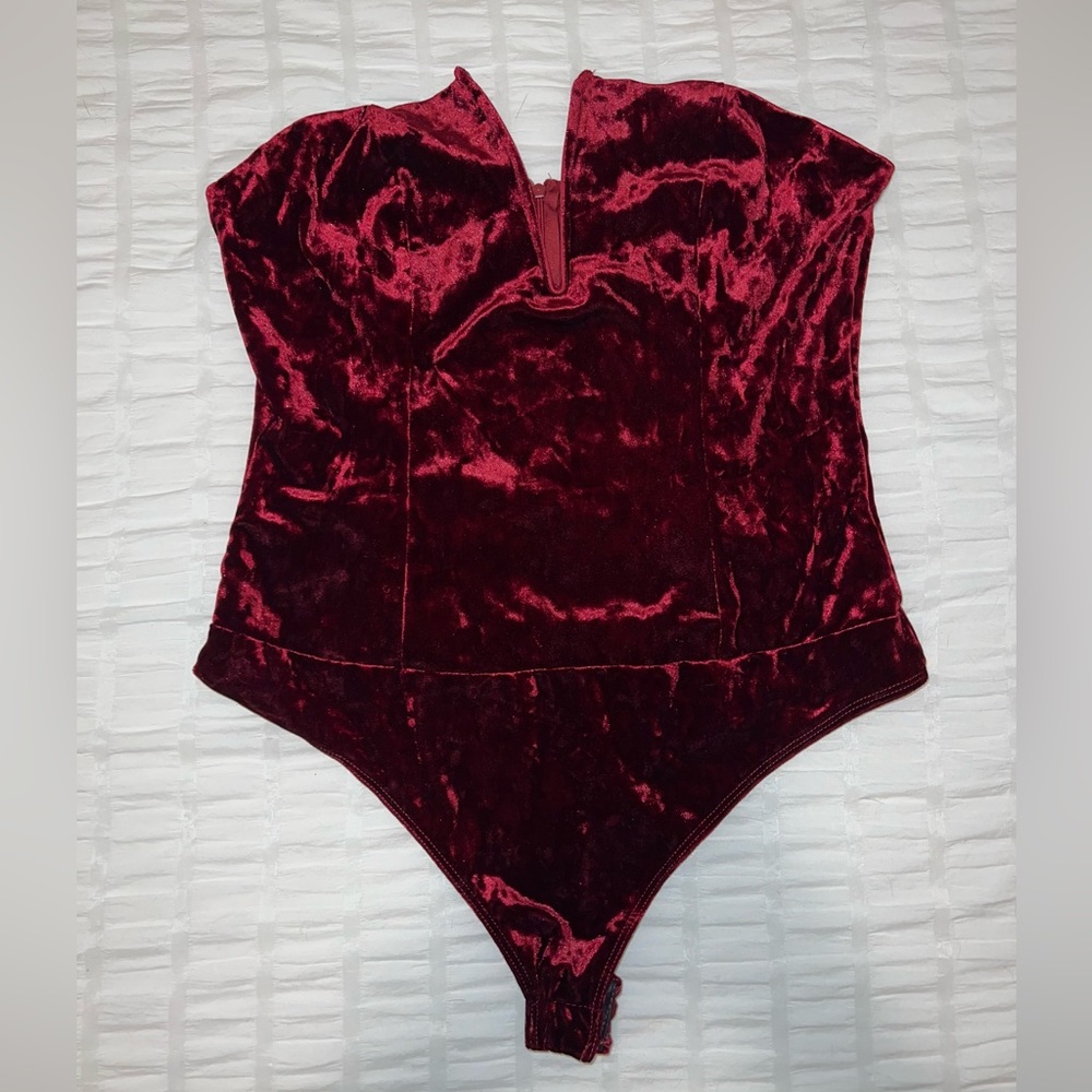 Red Velvet Body Suit (Never Worn)
